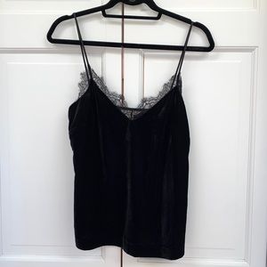H&M Black Velvet Lace Camisole